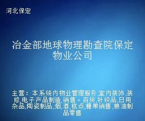 冶金部地球物理勘查院保定物業(yè)公司 日用雜品銷售業(yè)務概述
